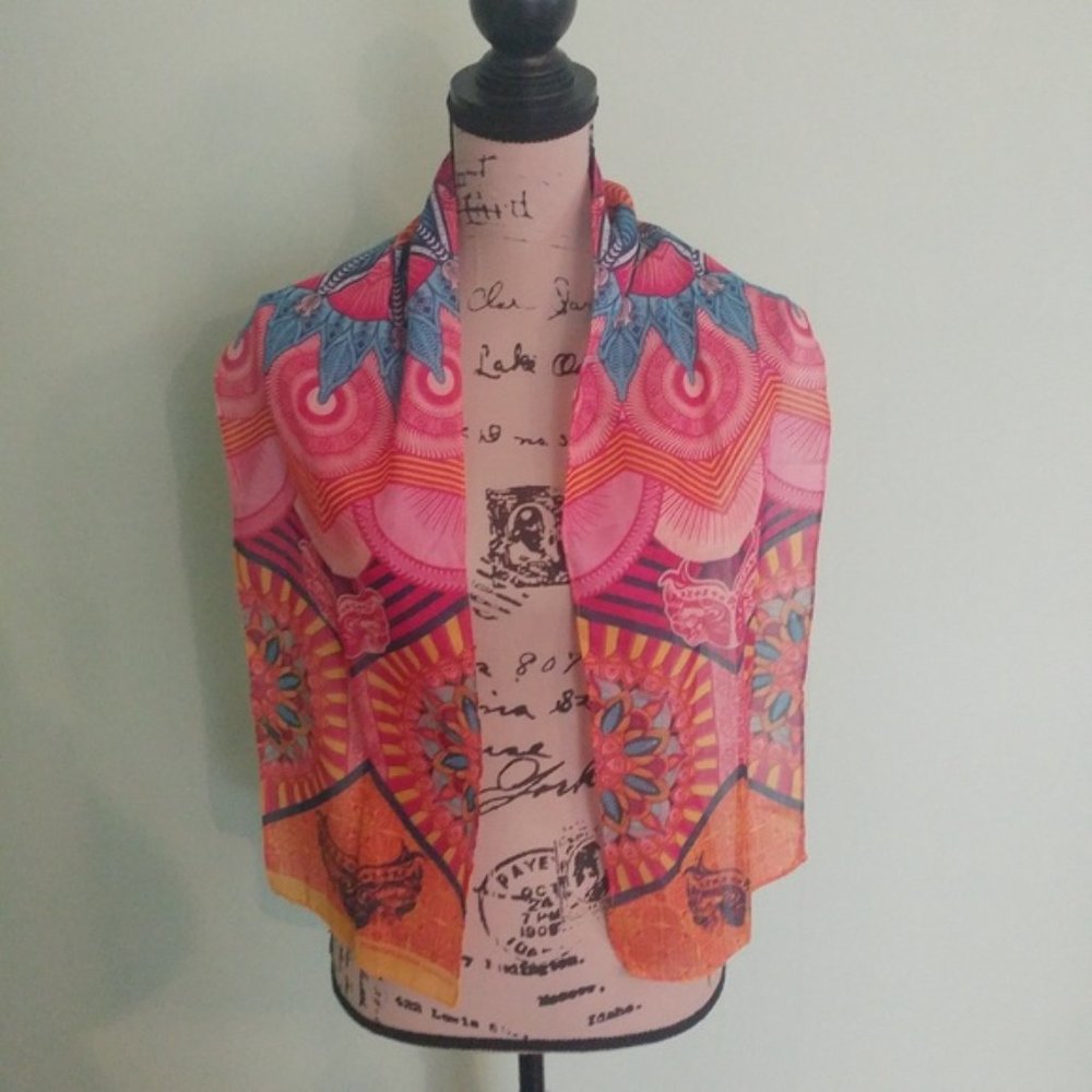4 for $10 50" X 9" MULTICOLORED COTTON SCARF WRAP